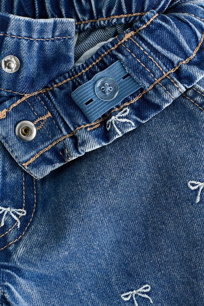 اتش اند ام جينز واسع الساق بخصر مطاطي مجمع